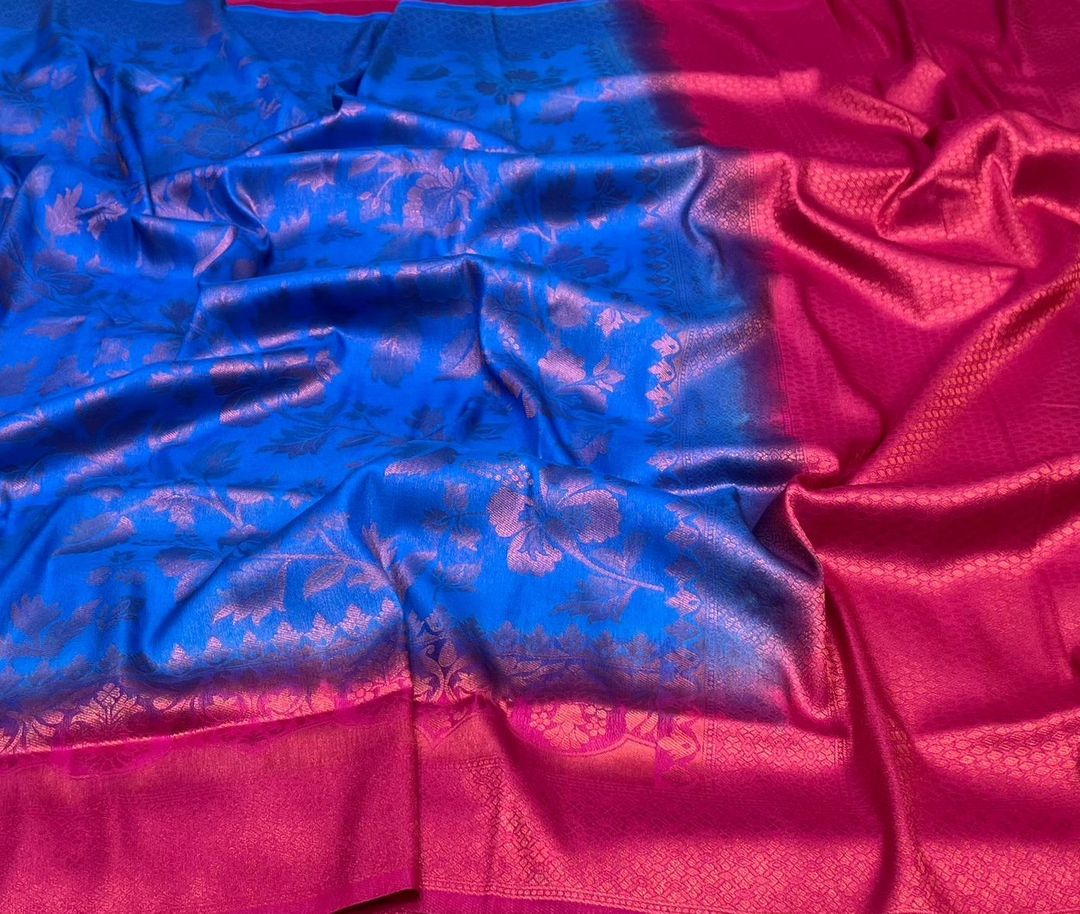 Royal Blue Nd Pink Colour Rich Pallu Soft Silk Saree