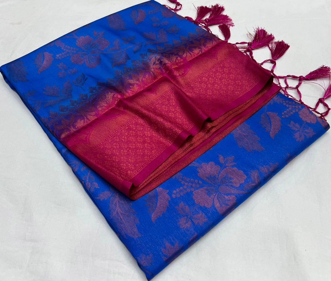 Royal Blue Nd Pink Colour Rich Pallu Soft Silk Saree