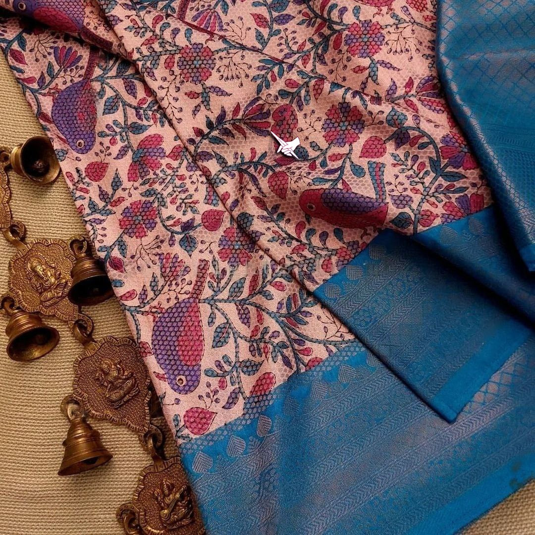 Firoji Nd Multi Colour Digital Printed Soft Silk Saree