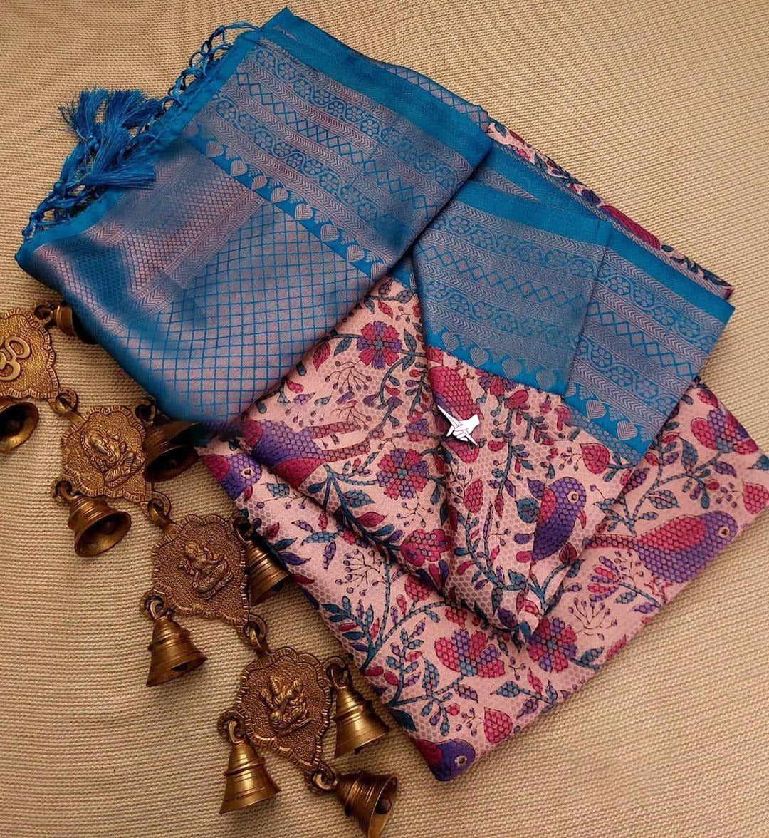 Firoji Nd Multi Colour Digital Printed Soft Silk Saree