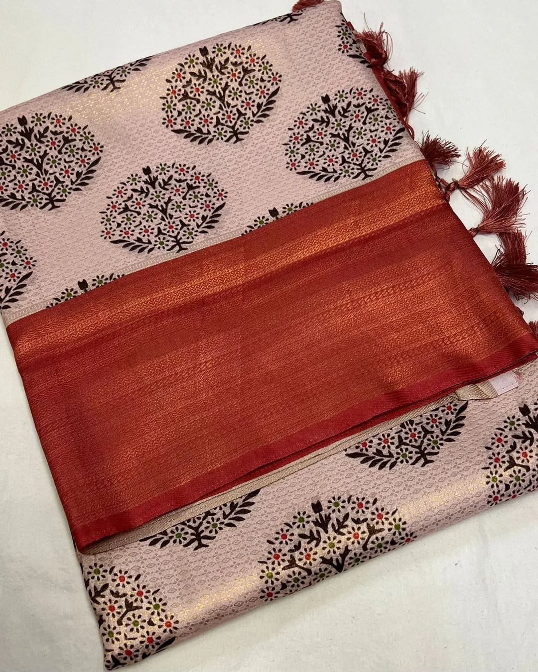 Red Colour Digital Printed Kubera Pattu Soft Silk Saree