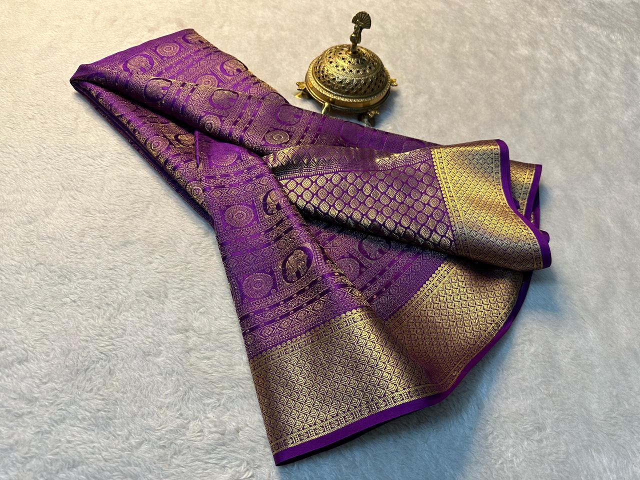 Purple Colour Rich Pallu Soft Silk Saree