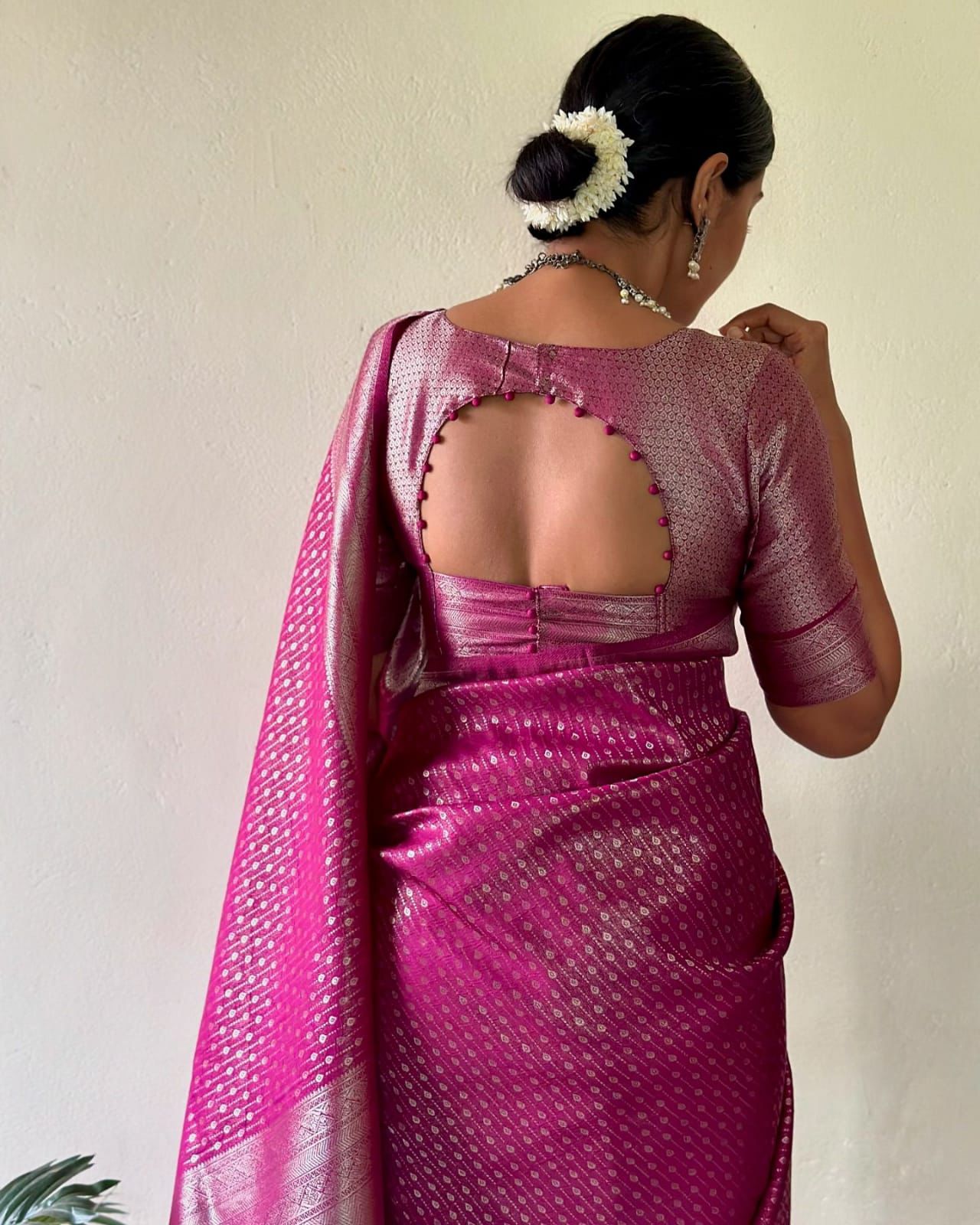 Pink Designer Soft Silk Saree