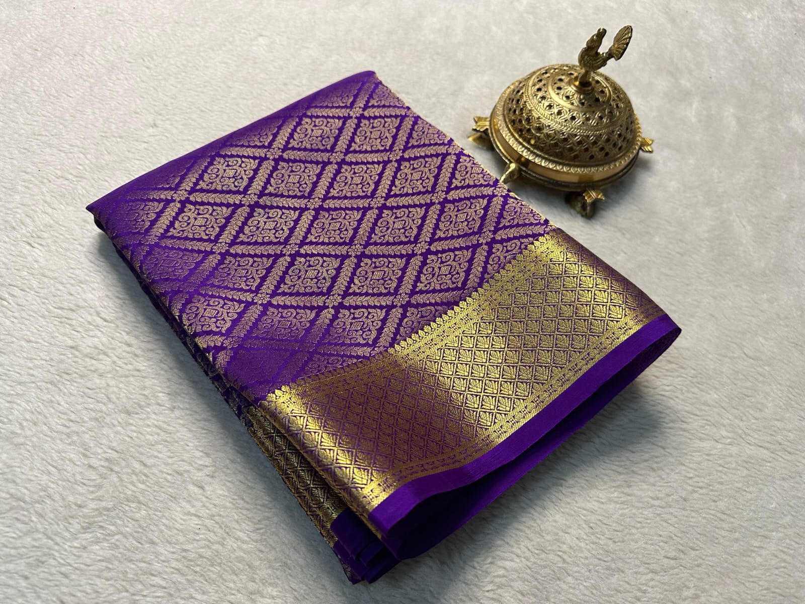 Purple Semi Soft Silk Saree