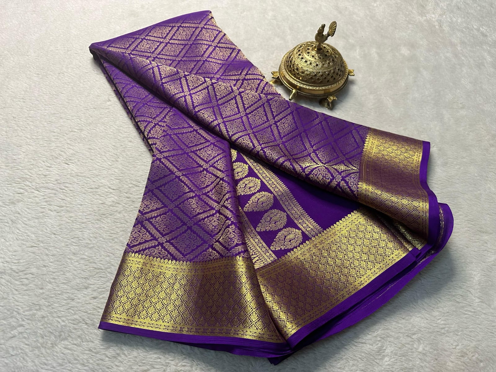 Purple Semi Soft Silk Saree