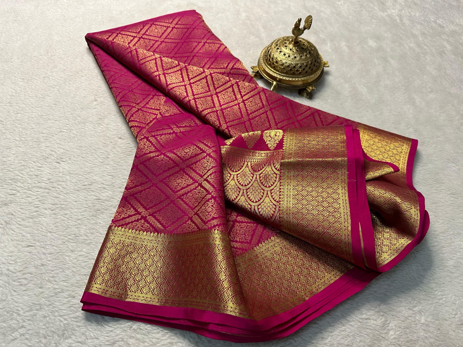 Pink Semi Soft Silk Saree