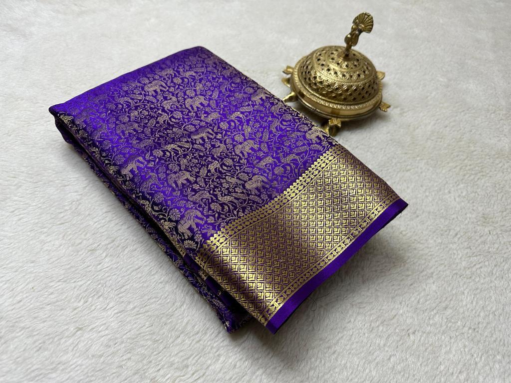 Purple  Soft Silk Saree