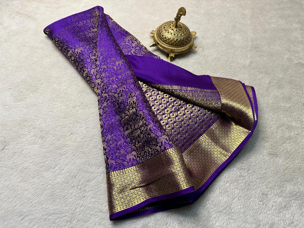 Purple  Soft Silk Saree