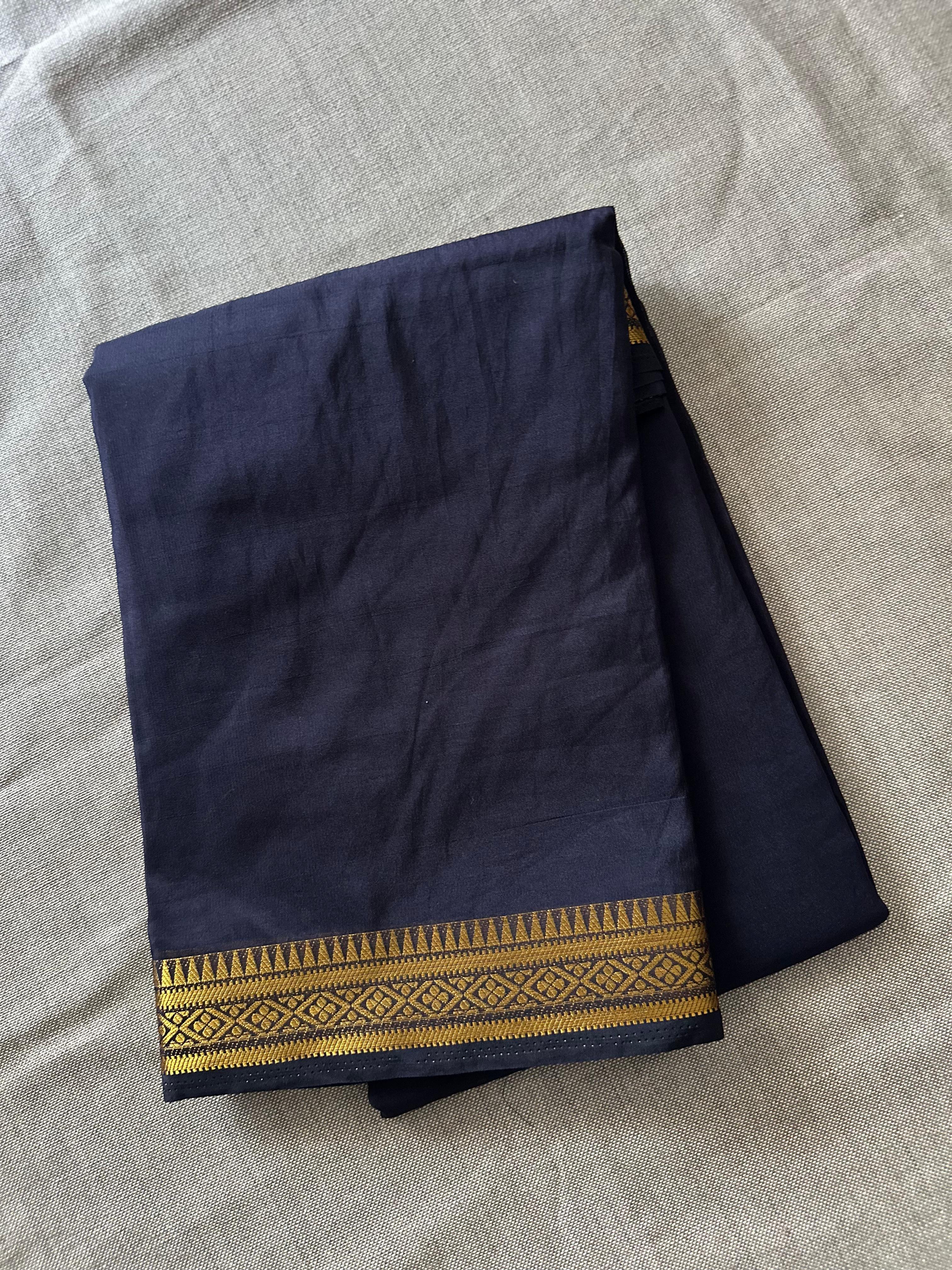 Black Colour Semi Soft Silk Saree