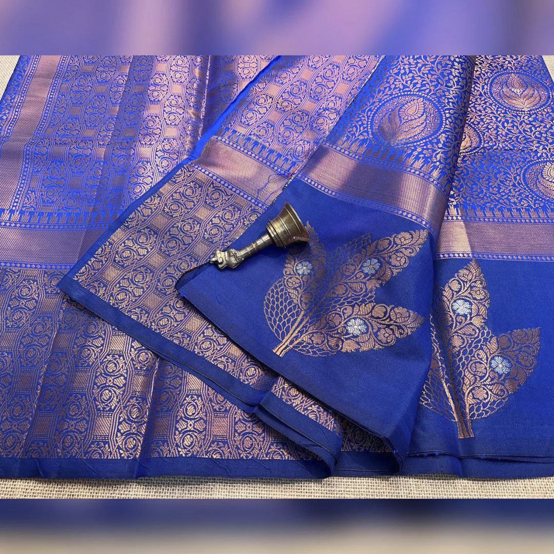 Royal Blue Soft Pattu Silk  Saree