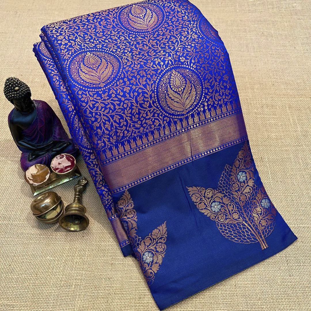 Royal Blue Soft Pattu Silk  Saree