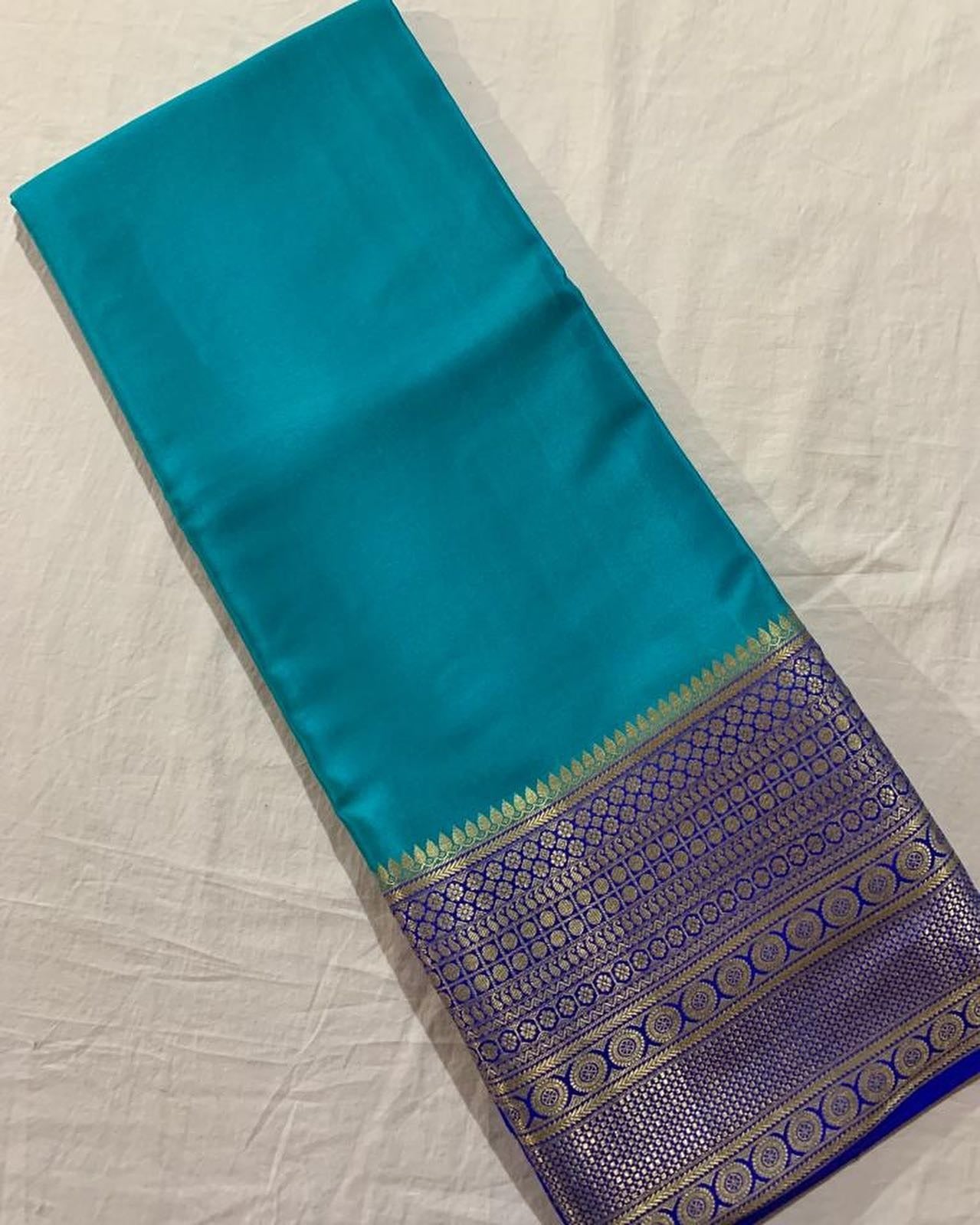 Sky Nd Royal Blue Tissue Silk  Saree