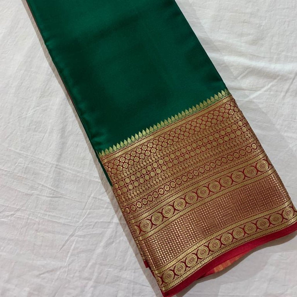 Green Nd Red Tissue Silk  Saree