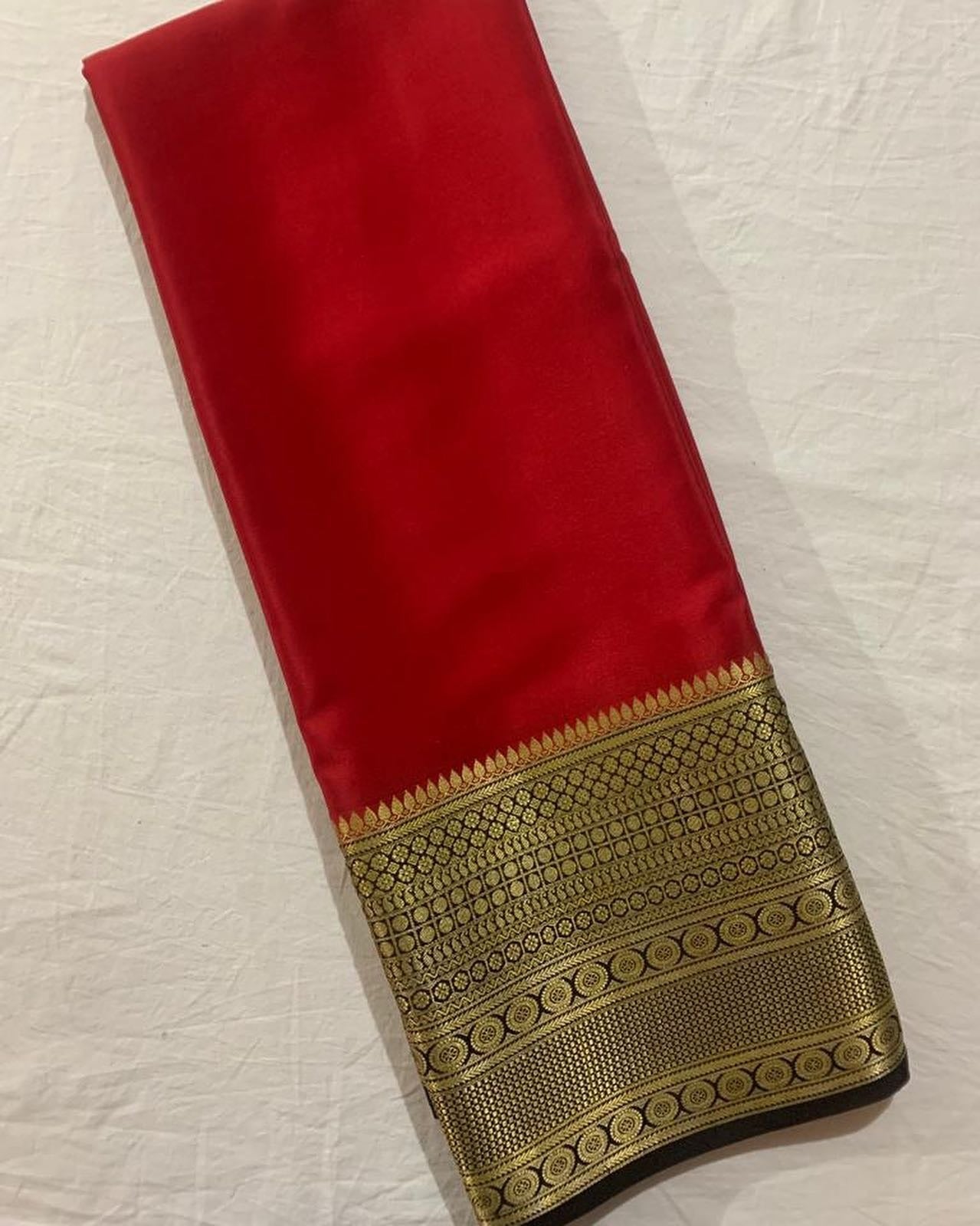 Red Nd Black Tissue Silk  Saree